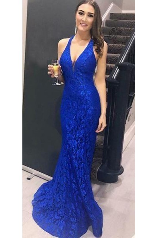 Mermaid V-Neck Lace Long Prom Dresses Formal Evening Dresses 601304 Mermaid V-Neck Lace Long Prom Dresses Formal Evening Dresses 601304