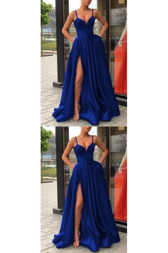 A-Line Spaghetti Straps Long Prom Dresses Formal Evening Dresses 601308 A-Line Spaghetti Straps Long Prom Dresses Formal Evening Dresses 601308