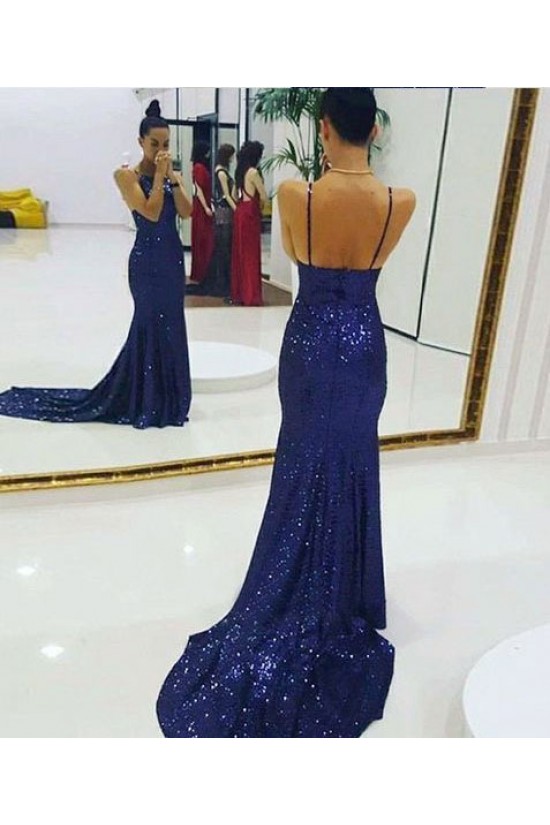 Sexy Mermaid Sequins Spaghetti Straps Long Prom Dresses Formal Evening Dresses 601310 Sexy Mermaid Sequins Spaghetti Straps Long Prom Dresses Formal Evening Dresses 601310