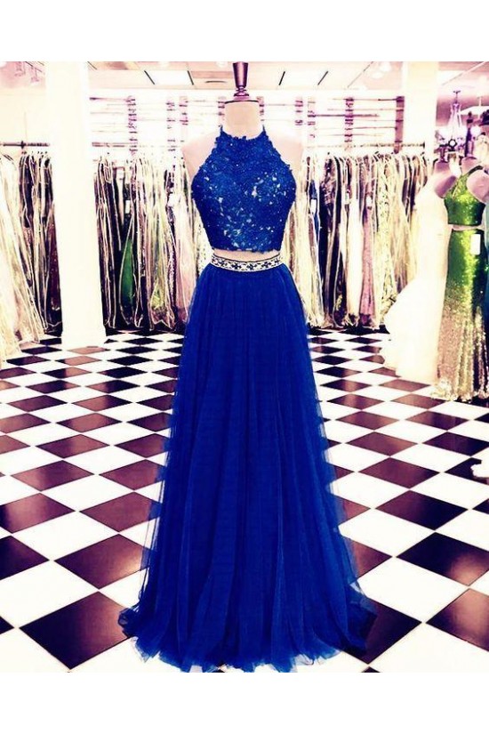 A-Line Two Pieces Beaded Lace Long Prom Dresses Formal Evening Dresses 601312 A-Line Two Pieces Beaded Lace Long Prom Dresses Formal Evening Dresses 601312