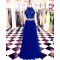 A-Line Two Pieces Beaded Lace Long Prom Dresses Formal Evening Dresses 601312