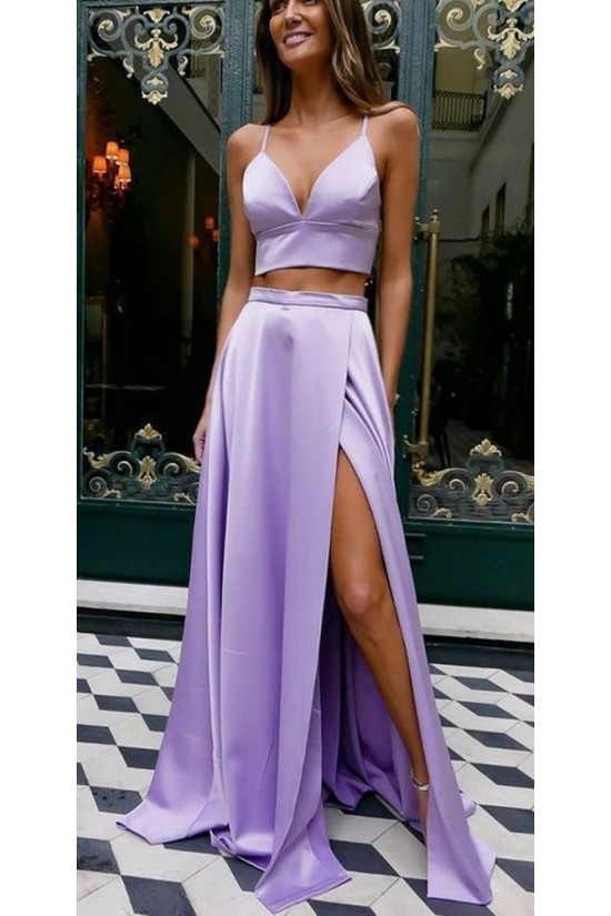 Spaghetti Straps Two Pieces Long Prom Dresses Formal Evening Dresses 601315 Spaghetti Straps Two Pieces Long Prom Dresses Formal Evening Dresses 601315