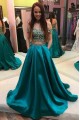 A-Line Two Pieces Lace Long Prom Dresses Formal Evening Dresses 601316