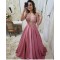A-Line Beaded Lace Long Prom Dresses Formal Evening Dresses 601320