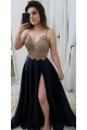 A-Line Beaded Lace V-Neck Long Prom Dresses Formal Evening Dresses 601321 A-Line Beaded Lace V-Neck Long Prom Dresses Formal Evening Dresses 601321