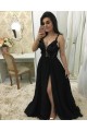 A-Line Beaded Lace Chiffon Long Black Prom Dresses Formal Evening Dresses 601322 A-Line Beaded Lace Chiffon Long Black Prom Dresses Formal Evening Dresses 601322