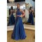 A-Line Two Pieces Beaded Long Prom Dresses Formal Evening Dresses 601330
