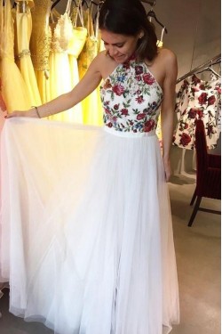 A-Line Long Prom Dresses Formal Evening Dresses 601335