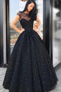 Beaded Ball Gown Long Prom Dresses Formal Evening Dresses 601336