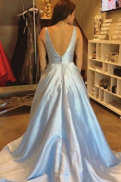 Ball Gown V-Neck Long Prom Dresses Formal Evening Dresses 601339
