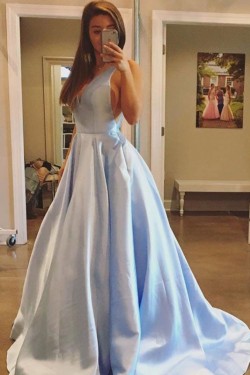 Ball Gown V-Neck Long Prom Dresses Formal Evening Dresses 601339