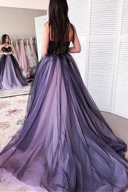 Lace and Tulle Sweetheart Long Prom Dresses Formal Evening Dresses 601340