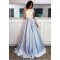 A-Line Lace Two Pieces Long Prom Dresses Formal Evening Dresses 601342