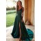 A-Line V-Neck Long Prom Dresses Formal Evening Dresses 601347