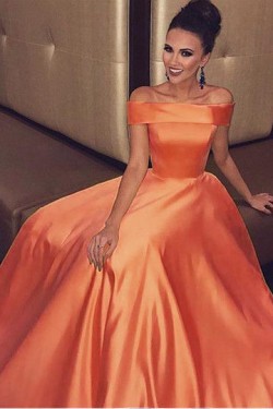 A-Line Off-the-Shoulder Long Prom Dresses Formal Evening Dresses 601348