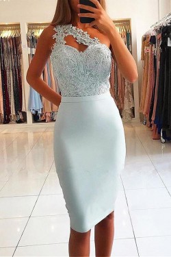 One-Shoulder Beaded Lace Prom Dresses Formal Evening Dresses 601349