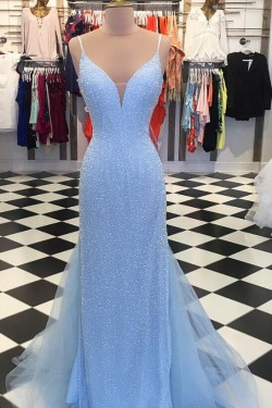 Elegant Sequins Long Prom Dresses Formal Evening Dresses 601356