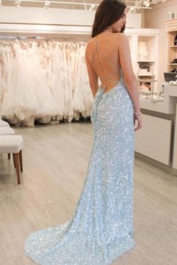 Sexy Sequins Long Prom Dresses Formal Evening Dresses 601357