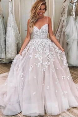Ball Gown Lace Long Prom Dresses Formal Evening Dresses 601361
