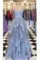 Spaghetti Straps Lace Long Prom Dresses Formal Evening Dresses 601362