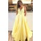 A-Line V-Neck Long Prom Dresses Formal Evening Dresses 601363