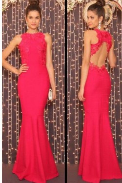 Elegant Mermaid Long Prom Dress with Appliques Formal Evening Dresses 601370