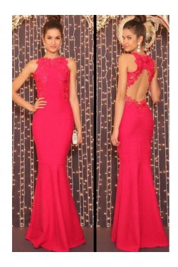 Elegant Mermaid Long Prom Dress with Appliques Formal Evening Dresses 601370
