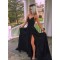 Long Black Spaghetti Straps High Slit Prom Dresses Formal Evening Dresses 601373