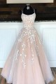 Elegant Lace Appliques Long Prom Dresses Formal Evening Dresses 601374