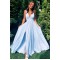 A-Line V-Neck Simple Stunning Long Prom Dresses Evening Gowns 601377
