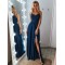 A-Line V-Neck Lace Long Prom Dresses Evening Gowns 601378