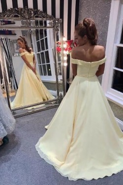 A-Line Off-the-Shoulder Long Prom Dress Formal Evening Dresses 601382