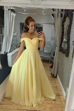 A-Line Off-the-Shoulder Long Prom Dress Formal Evening Dresses 601382
