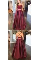 A-Line Two Pieces Long Prom Dress Formal Evening Dresses 601385
