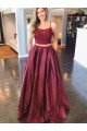 A-Line Two Pieces Long Prom Dress Formal Evening Dresses 601385