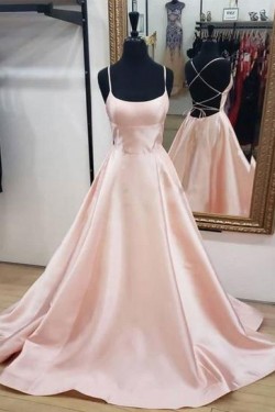 A-Line Spaghetti Straps Long Prom Dress Formal Evening Dresses 601393