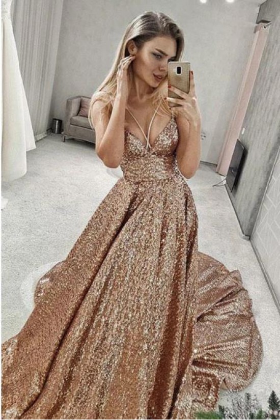 A-Line Sparkling Long Prom Dress Formal Evening Dresses 601396 A-Line Sparkling Long Prom Dress Formal Evening Dresses 601396