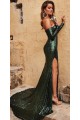 Mermaid Off-the-Shoulder Long Sleeves Sparkling Long Prom Dress Formal Evening Dresses 601407