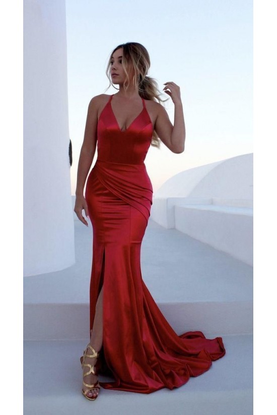 Mermaid V-Neck Long Red Prom Dress Formal Evening Dresses 601416 Mermaid V-Neck Long Red Prom Dress Formal Evening Dresses 601416