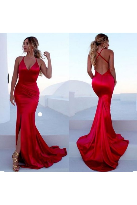 Mermaid V-Neck Long Red Prom Dress Formal Evening Dresses 601416 Mermaid V-Neck Long Red Prom Dress Formal Evening Dresses 601416