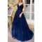A-Line V-Neck Lace Appliques Long Prom Dress Formal Evening Dresses 601419