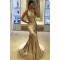 Mermaid Gold Sparkling Long Prom Dress Formal Evening Dresses 601425
