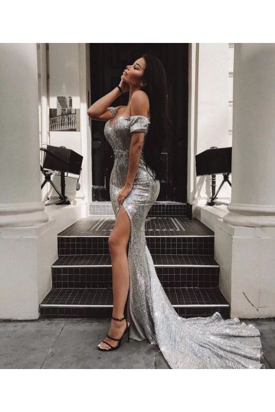Mermaid Off-the-Shoulder Sparkling Long Prom Dress Formal Evening Dresses 601428 Mermaid Off-the-Shoulder Sparkling Long Prom Dress Formal Evening Dresses 601428
