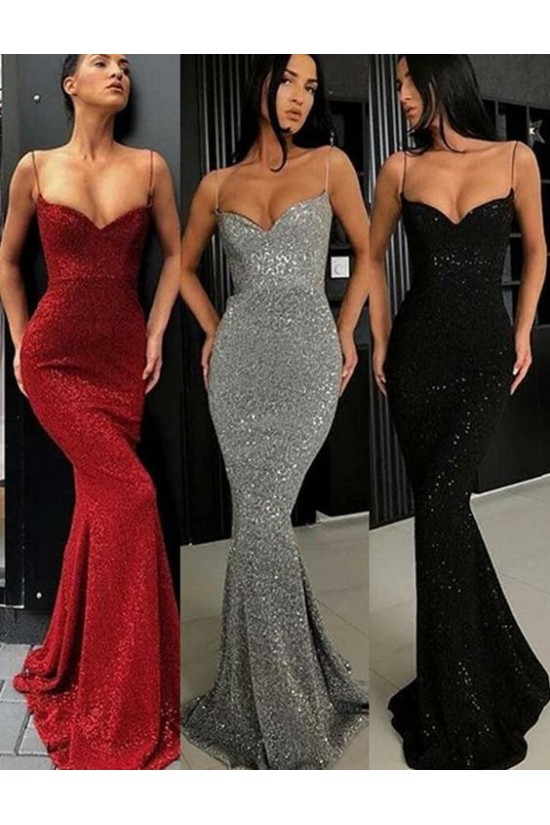 Mermaid Spaghetti Straps Sparkling Long Prom Dress Formal Evening Dresses 601429 Mermaid Spaghetti Straps Sparkling Long Prom Dress Formal Evening Dresses 601429