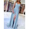 A-Line Beaded Lace Chiffon Long Prom Dress Formal Evening Dresses 601441
