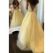 A-Line Beaded Lace Appliques V-neck Long Prom Dress Formal Evening Dresses 601444