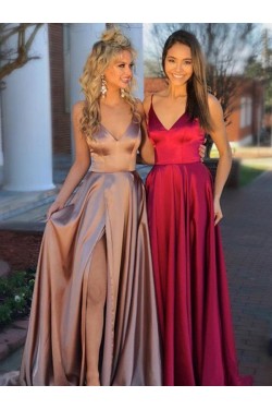 A-Line V-Neck Long Prom Dress Formal Evening Dresses 601445