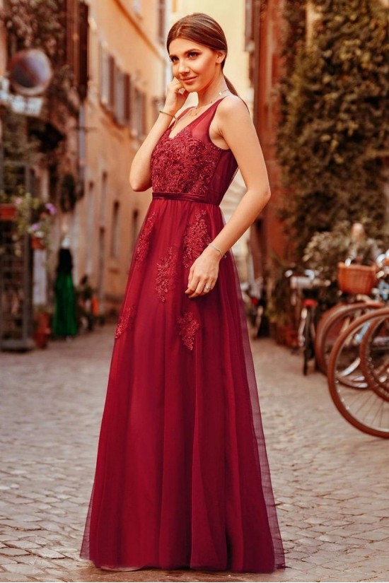 A-Line Lace V-Neck Long Prom Dress Formal Evening Dresses 601451 A-Line Lace V-Neck Long Prom Dress Formal Evening Dresses 601451