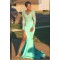 Mermaid Long Sleeves V-Neck Lace Long Prom Dress Formal Evening Dresses 601459