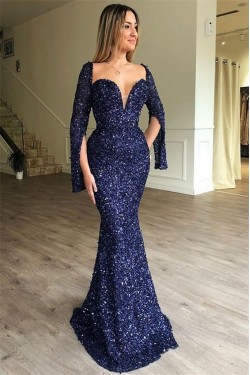 Mermaid Sparkling Long Prom Dress Formal Evening Dresses 601461